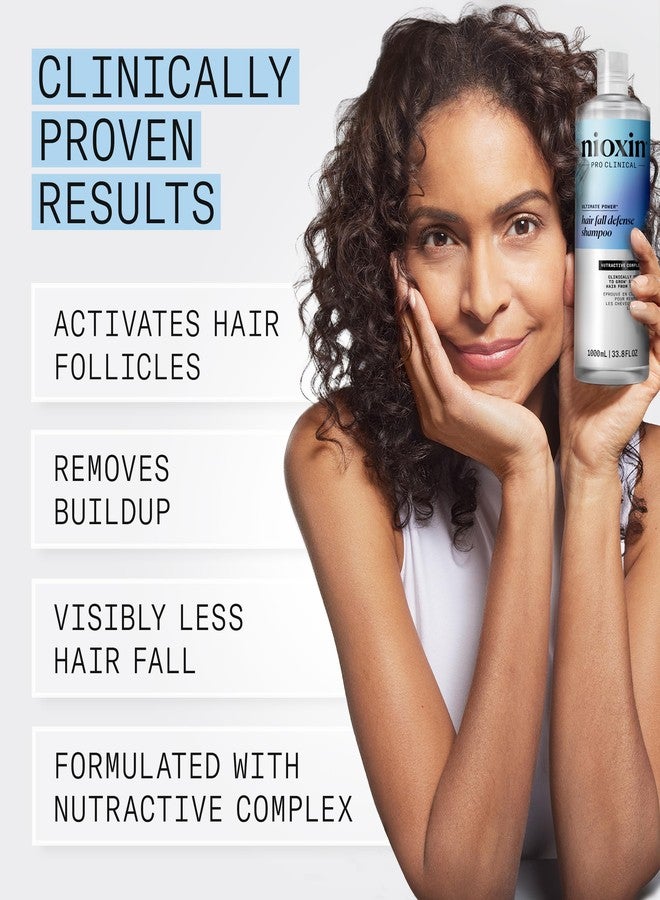 Nioxin Hair Fall Defense Liter Shampoo & Intensive Daily Leave-In Hair Treatment Duo Set | Prepack with Pump Included | Visibly Less Hair Loss | For Thicker and Stronger Hair - Image 5